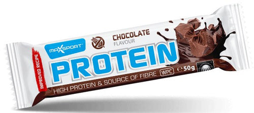Baton proteinowy o smaku czekoladowym w kakaowej polewie bezglutenowy 50 g - Maxsport