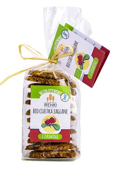Ciastka jaglane z żurawiną bezglutenowe 150 g - Irenki (EKO)