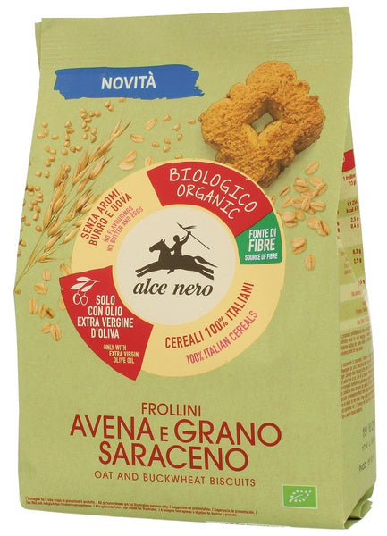 Ciastka owsiano gryczane z dodatkiem oliwy 250 g - Alce Nero (EKO)