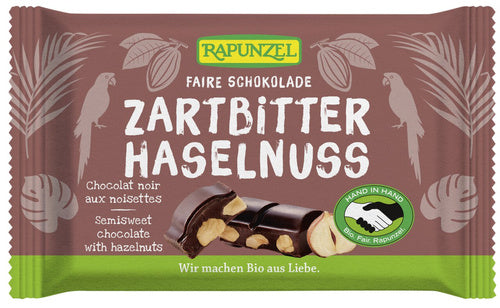 Czekolada gorzka orzechowa z orzechami laskowymi 100 g - Rapunzel (EKO)