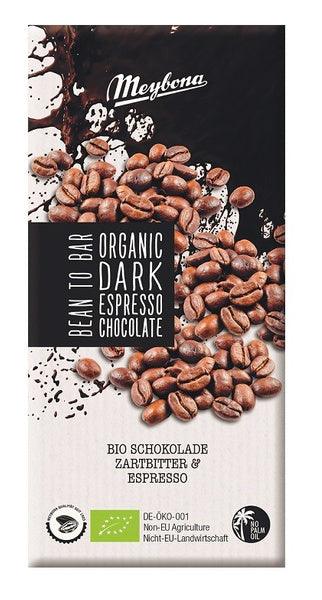 Czekolada gorzka z kruszonymi ziarnami kawy espresso 100 g - Meybona (EKO)