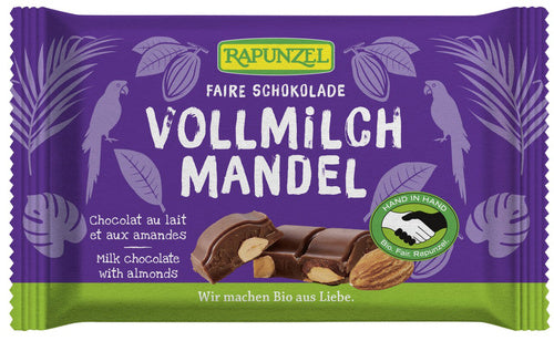 Czekolada mleczna z migdałami 100 g - Rapunzel (EKO)