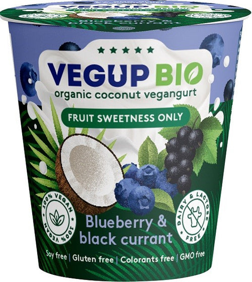 Deser kokosowy jagoda czarna porzeczka bezglutenowy vegangurt 140 g - Vegup Bio (EKO)
