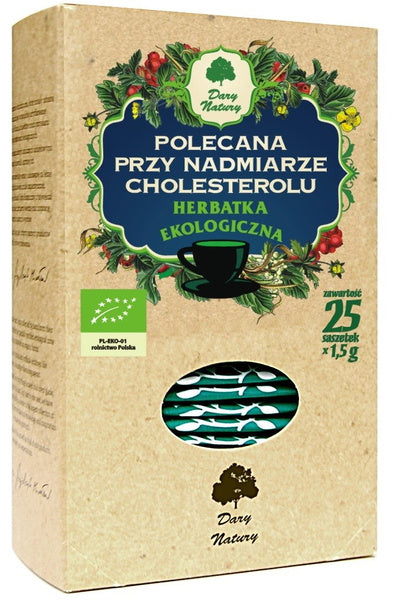 Herbatka polecana przy nadmiarze cholesterolu 25 szt. 37,5 g - Dary Natury (EKO)