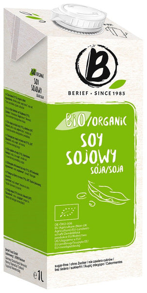 Napój sojowy naturalny bez cukru bezglutenowy 1 l - Berief (EKO)