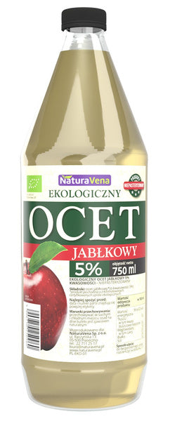 Ocet jabłkowy 5 % niefiltrowany 750 ml - Naturavena (EKO)