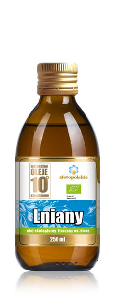 Olej lniany tłoczony na zimno 250 ml - Złoto Polskie (EKO)
