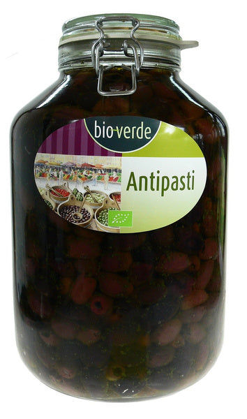 Oliwki czarne kalamata bez pestek z ziołami w oleju 4,55 kg - Bio Verde (EKO)