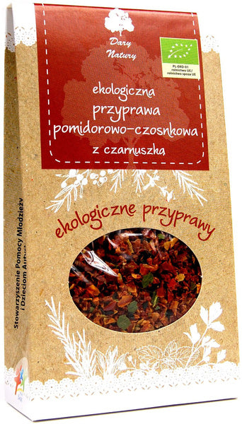 Przyprawa pomidorowo czosnkowa z czarnuszką 40 g - Dary Natury (EKO)