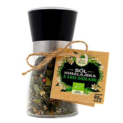 Sól himalajska w młynku z ziołami  90 g - Dary Natury (EKO)